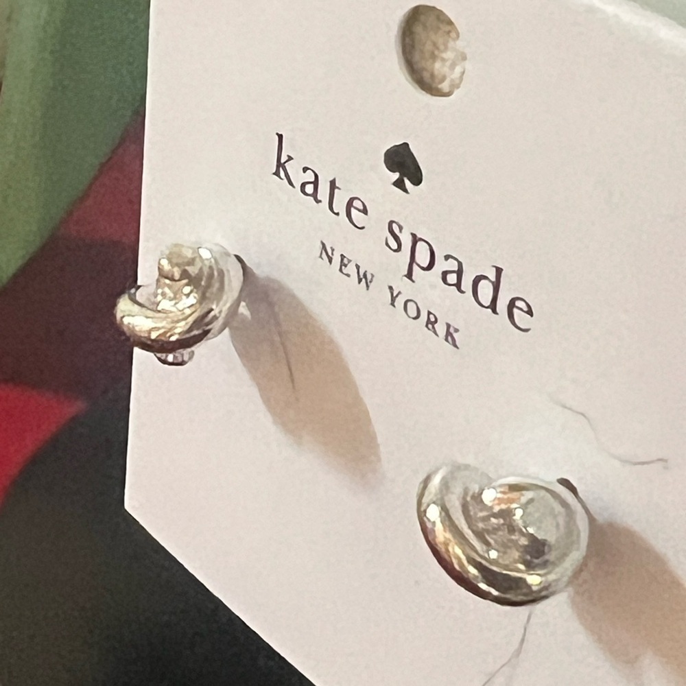 Kate Spade Twisted Silver Knotted Earrings #TSER - Picture 4 of 7